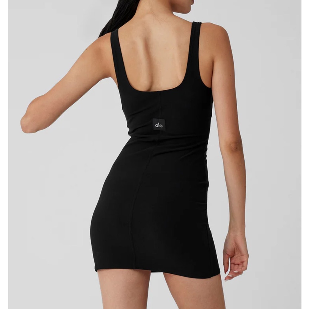 ALO Yoga Black Tank Bodycon Mini Dress